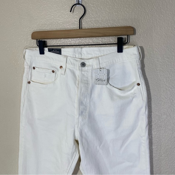 Levi's 501 Free People NWT Women's 31 x 28 Skinny Jeans Snow White Denim Pants - Picture 2 of 8